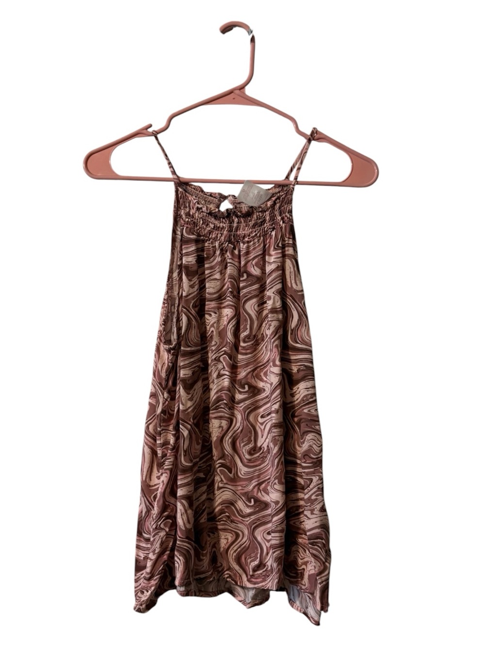 No Boundaries Brown Swirl Print Spaghetti Strap Tank Top